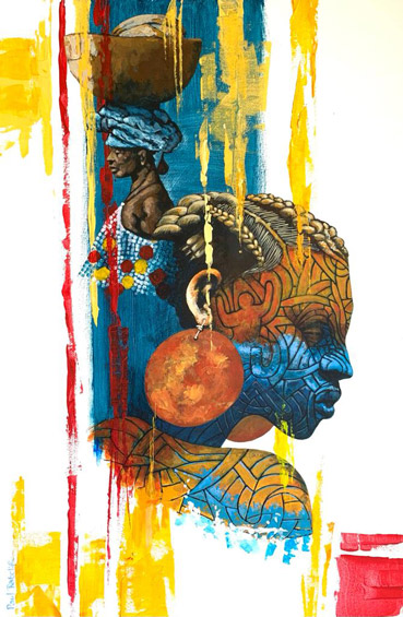 paulratcliffeoriginalart.co.uk Woman with mud mask African art